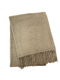 50" X 67" Sand Cotton Blend Woven Throw Blanket with Fringe