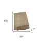 50" X 67" Sand Cotton Blend Woven Throw Blanket with Fringe