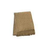50" X 67" Stone Cotton Blend Woven Throw Blanket with Fringe