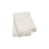55" X 70" Cream Cotton Blend Waffle Weave Throw Blanket with Fringe