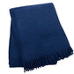 55" X 70" Navy Blue Cotton Blend Waffle Weave Throw Blanket with Fringe