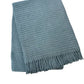 55" X 70" Slate Blue Cotton Blend Waffle Weave Throw Blanket with Fringe