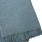 55" X 70" Slate Blue Cotton Blend Waffle Weave Throw Blanket with Fringe