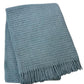 55" X 70" Slate Blue Cotton Blend Waffle Weave Throw Blanket with Fringe
