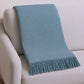 55" X 70" Slate Blue Cotton Blend Waffle Weave Throw Blanket with Fringe