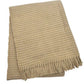 55" X 70" Stone Cotton Blend Woven Plush Throw Blanket with Fringe