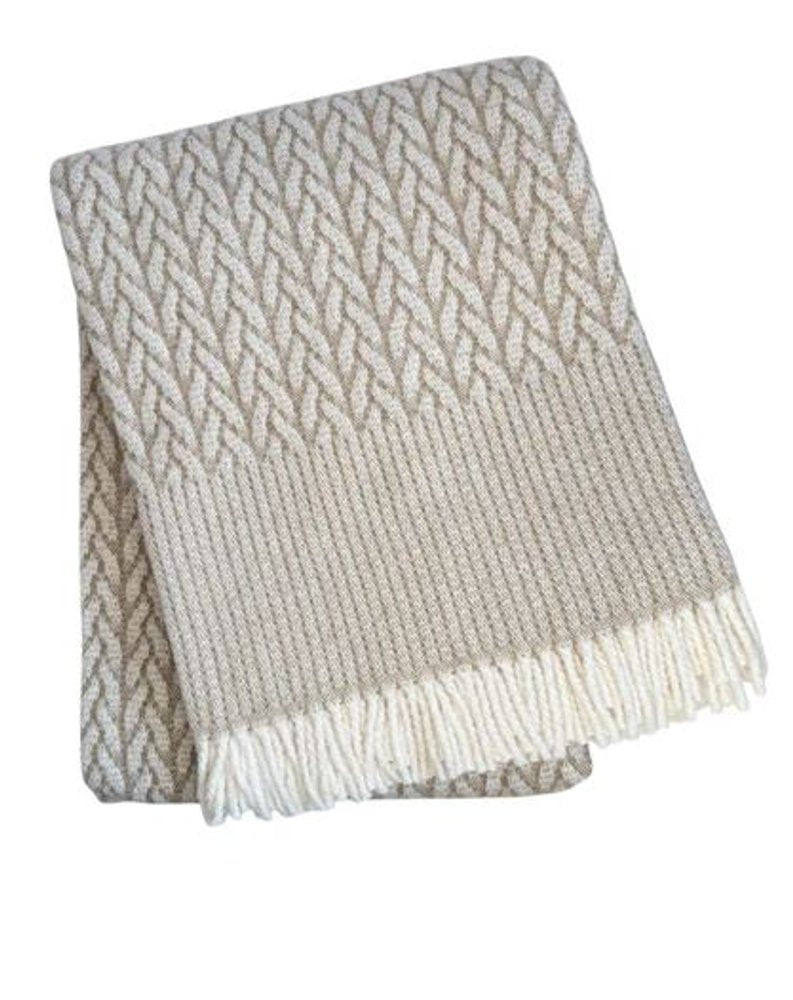 55" X 70" Cinnamon Cotton Blend Woven Plush Throw Blanket with Fringe