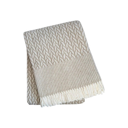 55" X 70" Cinnamon Cotton Blend Woven Plush Throw Blanket with Fringe