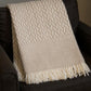 55" X 70" Cinnamon Cotton Blend Woven Plush Throw Blanket with Fringe
