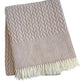 55" X 70" Dusty Rose Cotton Blend Woven Plush Throw Blanket with Fringe