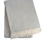 55" X 70" Gray Cotton Blend Woven Plush Throw Blanket with Fringe