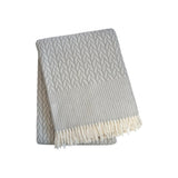 55" X 70" Gray Cotton Blend Woven Plush Throw Blanket with Fringe