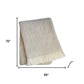 55" X 70" Linen Cotton Blend Woven Plush Throw Blanket with Fringe