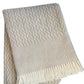 55" X 70" Linen Cotton Blend Woven Plush Throw Blanket with Fringe