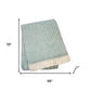 55" X 70" Sage Cotton Blend Woven Plush Throw Blanket with Fringe