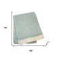 55" X 70" Sage Cotton Blend Woven Plush Throw Blanket with Fringe