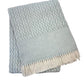 55" X 70" Sky Blue Cotton Blend Woven Plush Throw Blanket with Fringe