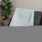 55" X 70" Sky Blue Cotton Blend Woven Plush Throw Blanket with Fringe