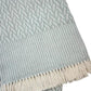 55" X 70" Sky Blue Cotton Blend Woven Plush Throw Blanket with Fringe