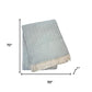 55" X 70" Sky Blue Cotton Blend Woven Plush Throw Blanket with Fringe