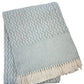 55" X 70" Sky Blue Cotton Blend Woven Plush Throw Blanket with Fringe