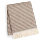 55" X 70" Camel Cotton Blend Woven Plush Throw Blanket with Fringe