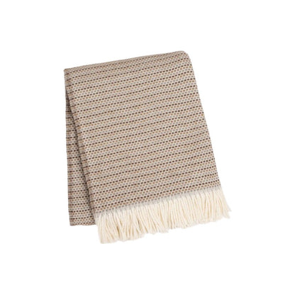55" X 70" Camel Cotton Blend Woven Plush Throw Blanket with Fringe