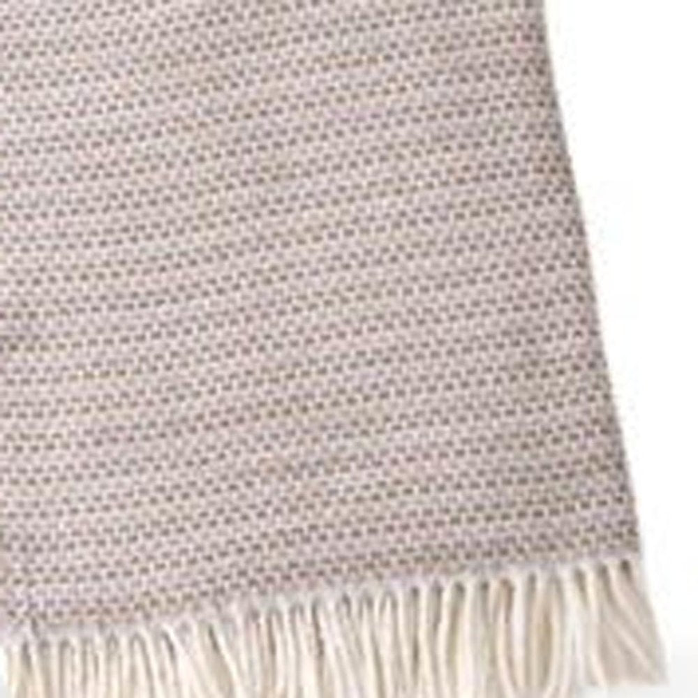55" X 70" Chestnut Cotton Blend Woven Plush Throw Blanket with Fringe