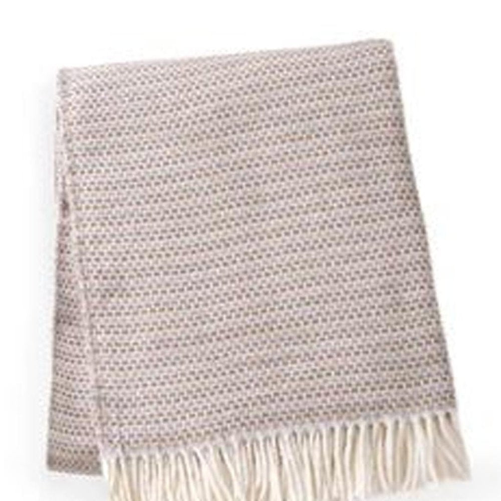 55" X 70" Chestnut Cotton Blend Woven Plush Throw Blanket with Fringe