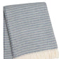 55" X 70" Denim Blue Cotton Blend Woven Plush Throw Blanket with Fringe