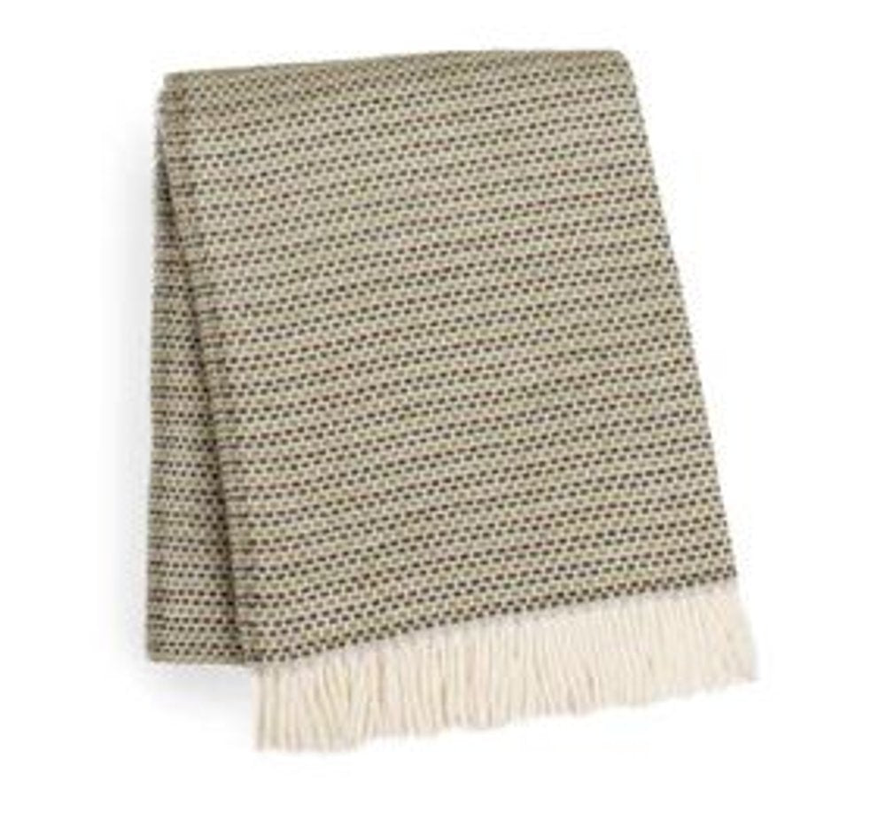 55" X 70" Moss Green Cotton Blend Woven Plush Throw Blanket with Fringe