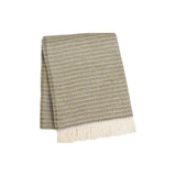 55" X 70" Moss Green Cotton Blend Woven Plush Throw Blanket with Fringe