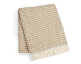 55" X 70" Stone Cotton Blend Woven Plush Throw Blanket with Fringe