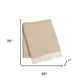 55" X 70" Stone Cotton Blend Woven Plush Throw Blanket with Fringe