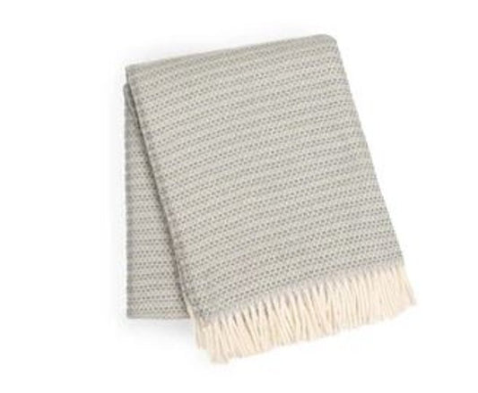 55" X 70" Slate Blue Cotton Blend Woven Plush Throw Blanket with Fringe