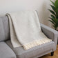55" X 70" Slate Blue Cotton Blend Woven Plush Throw Blanket with Fringe