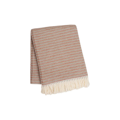 55" X 70" Terra Cotta Cotton Blend Woven Plush Throw Blanket with Fringe
