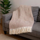 55" X 70" Terra Cotta Cotton Blend Woven Plush Throw Blanket with Fringe