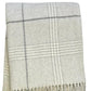 50" X 67" Sand And White Cotton Blend Woven Plaid Throw Blanket with Fringe