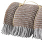 55" X 70" Chocolate And Gray Cotton Blend Woven Checkered Plush Throw Blanket with Fringe