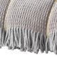 55" X 70" Taupe And Gray Cotton Blend Woven Checkered Plush Throw Blanket with Fringe
