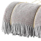 55" X 70" Taupe And Gray Cotton Blend Woven Checkered Plush Throw Blanket with Fringe