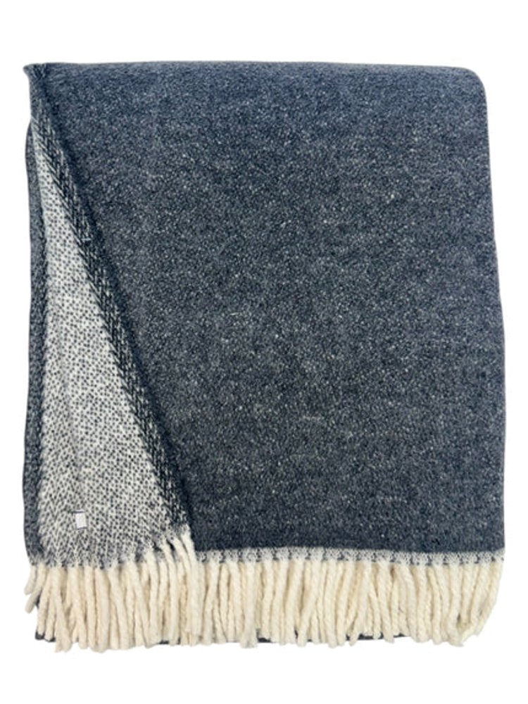 55" X 70" Dark Gray And White Cotton Blend Woven Chevron Plush Throw Blanket with Fringe