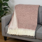 55" X 70" Dusty Rose And White Chevron Cotton Blend Woven Plush Throw Blanket with Fringe