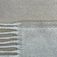 55" X 70" Linen And White Cotton Blend Woven Chevron Plush Throw Blanket with Fringe