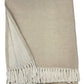 55" X 70" Linen And White Cotton Blend Woven Chevron Plush Throw Blanket with Fringe