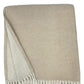 55" X 70" Linen And White Cotton Blend Woven Chevron Plush Throw Blanket with Fringe