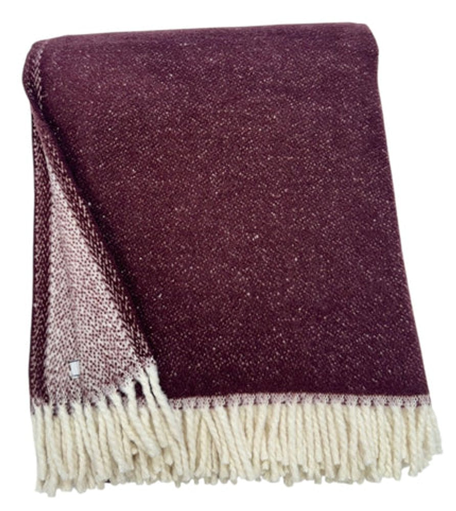 55" X 70" Plum And White Cotton Blend Woven Chevron Plush Throw Blanket with Fringe