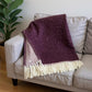 55" X 70" Plum And White Cotton Blend Woven Chevron Plush Throw Blanket with Fringe