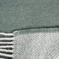 55" X 70" Sage And White Cotton Blend Woven Chevron Plush Throw Blanket with Fringe